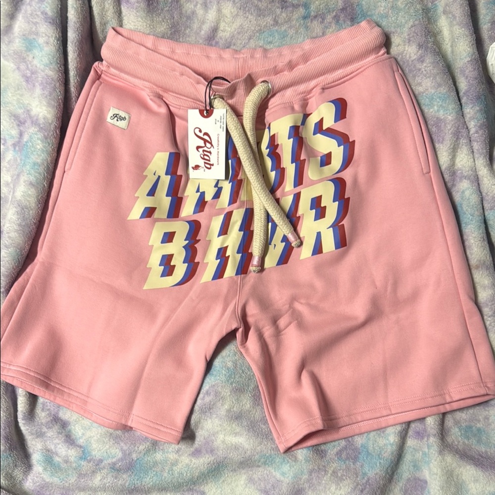 Pink Rtgb Shorts with Dynamic Graphic Design